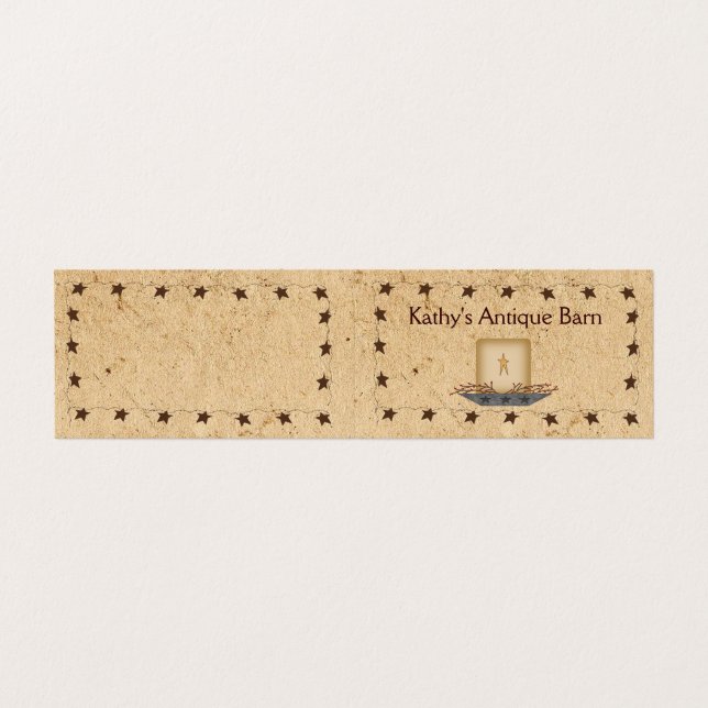 Estrelas enferrujadas e Cartão de visita de Velas  (Exterior Desdobrado)