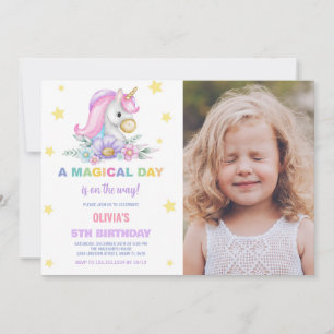 Estrelas Florais Unicóridos Convites de Aniversári