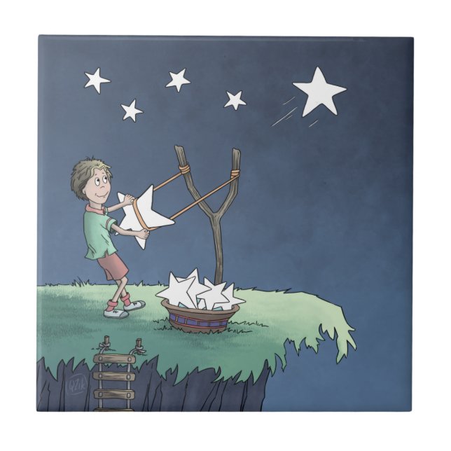 Estrelas fotografadas - Criar Deseja Azulejo de Ce (Frente)