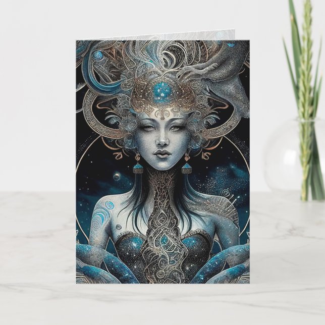 Estrelas, Galáxia, Cartão de Saudação/Nota de Mulh (Frente)