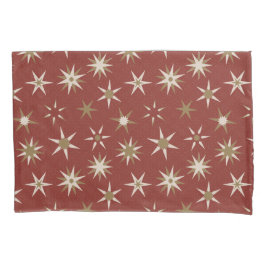 Estrelas Geo Douradas de Natal - em padrão vermelh