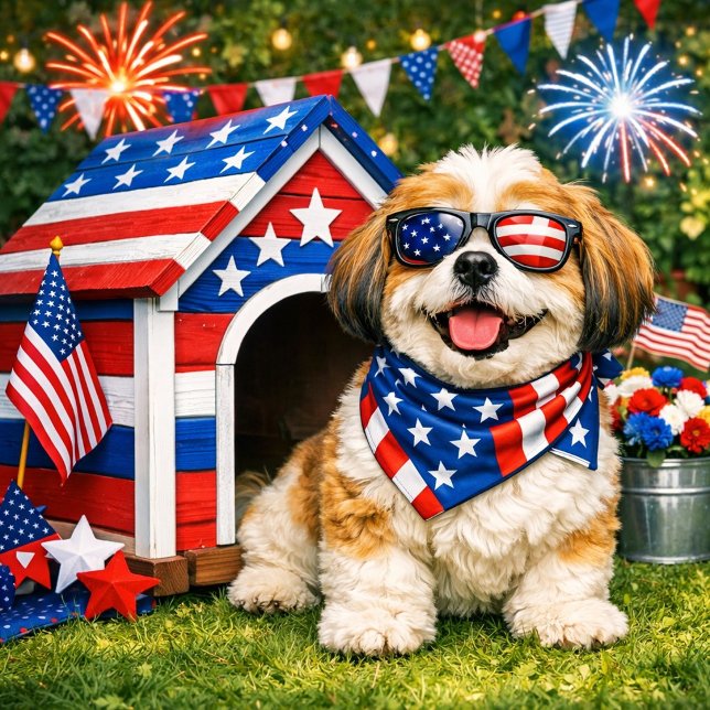 Estrelas, Listras e Orgulho de Cachorrinho  ("Share smiles and puppy love")