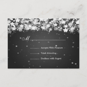 Estrelas Negras do Casamento Elegante RSVP Dazzlin