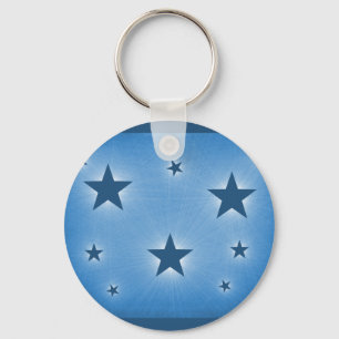 Estrelas no chaveiro do céu nocturno, azul