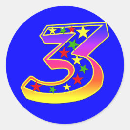 Estrelas Número 3 Adesivos