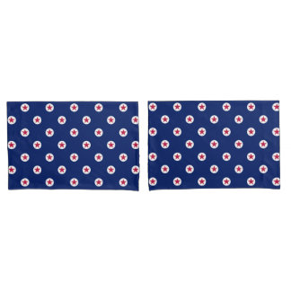 Estrelas Patriotas Red White Blue USA Set Pillowca