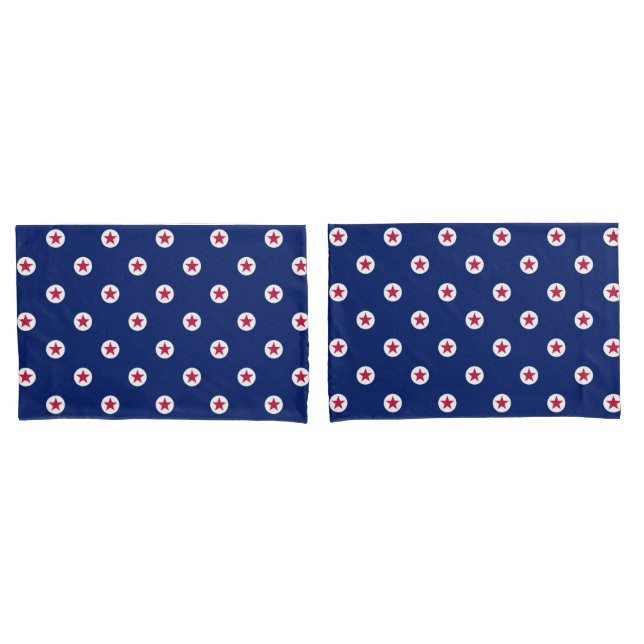 Estrelas Patriotas Red White Blue USA Set Pillowca (Frente - conjunto)