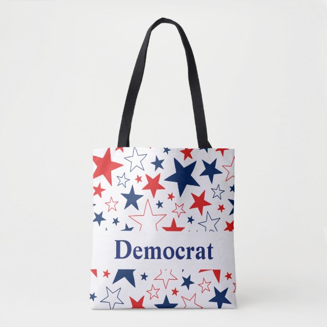 Estrelas Patrióticas Democratas Tote Bag (Frente)