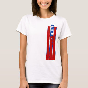 Estrelas Patrióticas Stripes Camisa Gráfica Monogr