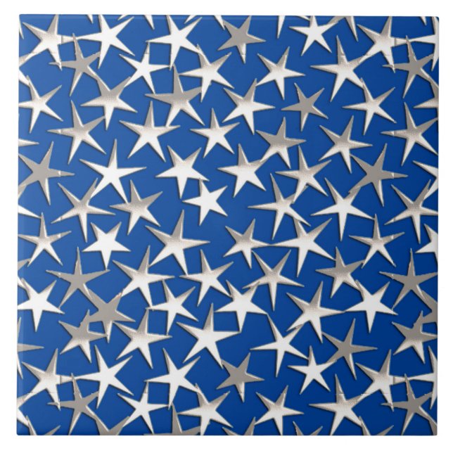 Estrelas prateadas em azul cobalto (Frente)