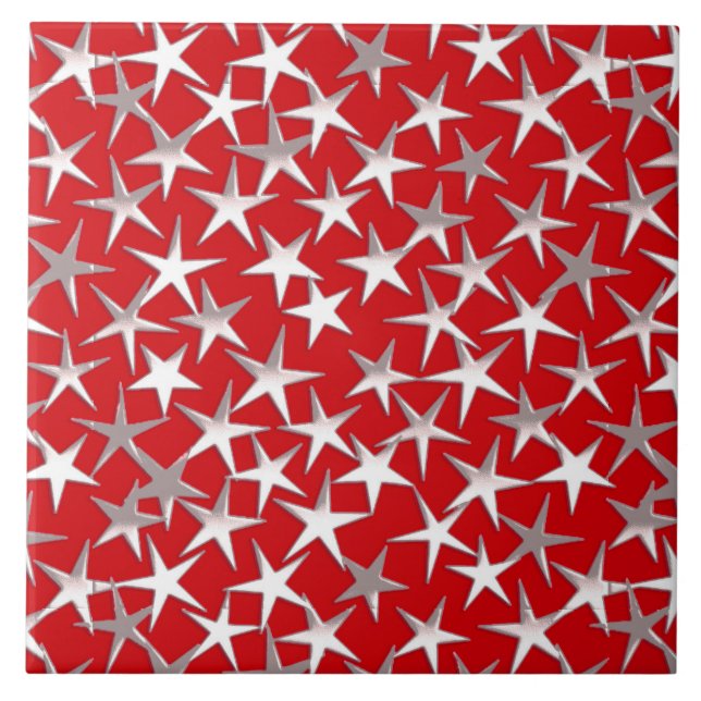 Estrelas prateadas em vermelho escuro (Frente)