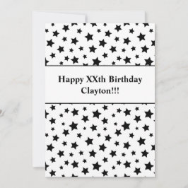 Estrelas Pretas com Convite de aniversário de Mens