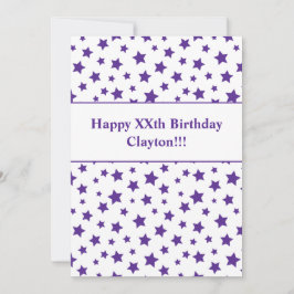 Estrelas Roxas com Convite de Aniversário de Mensa