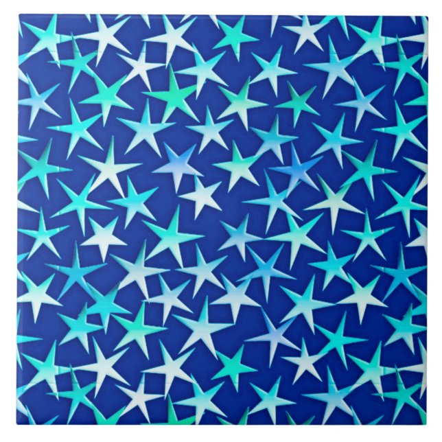 Estrelas satíricas, azul pálido sobre cobalto (Frente)