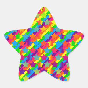 Estrelas sobre Adesivos em Forma de Stripes-Star