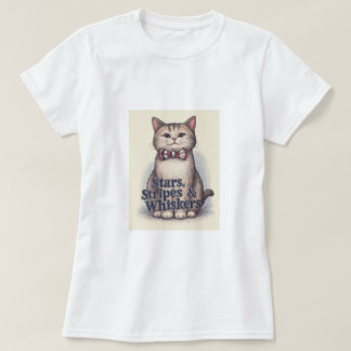 Estrelas, Stripes e Whiskers - Camiseta Gato Patri