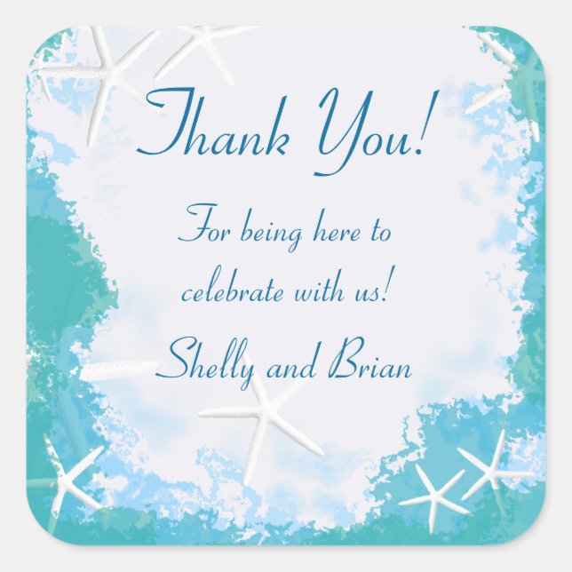 Estrelas Submarinas Obrigado Etiqueta Favorável (Frente)