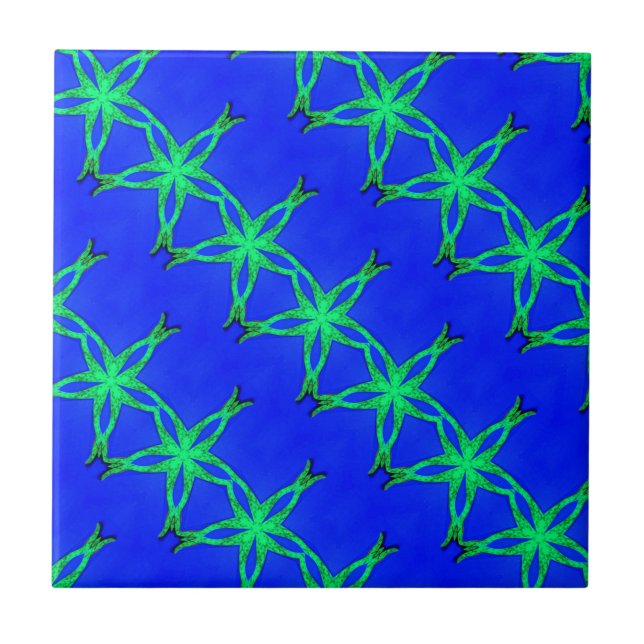 estrelas verdes no azulejo azul (Frente)