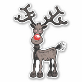 Estressmas de feliz com Rudolph, o adesivo de rena