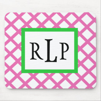 Estrutura cor-de-rosa Mousepad Monogrammed