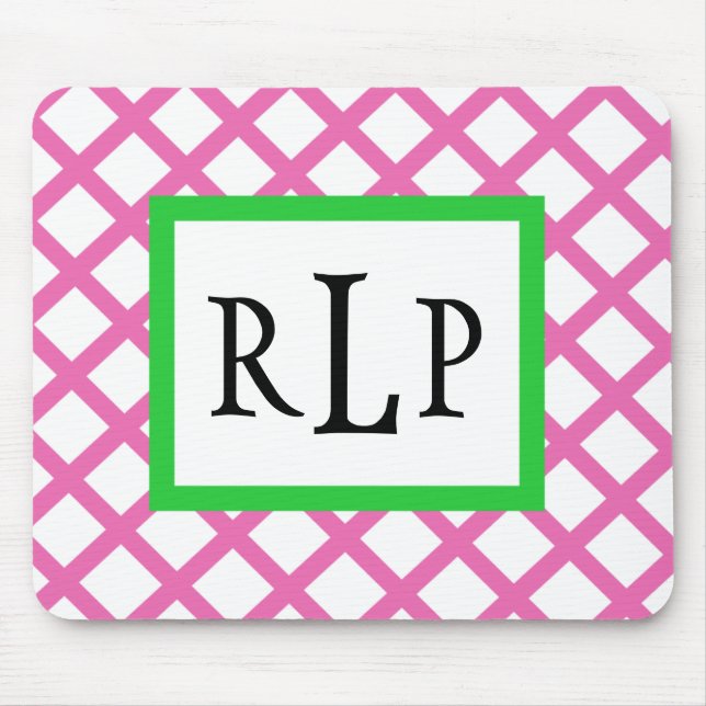 Estrutura cor-de-rosa Mousepad Monogrammed (Frente)