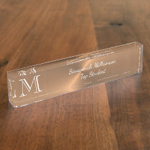 Estudante Elegante de cobre Faux Metal Monograma