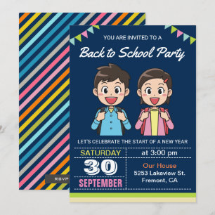 Estudantes bonitos   de volta ao convite de festas