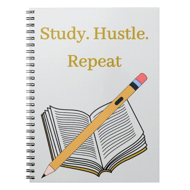 Estudar. Trabalhar. Repetir – Caderno Espiral Pers (Frente)