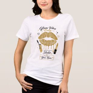 Estúdio de Beleza Personalizado Brilho Dourado Láb