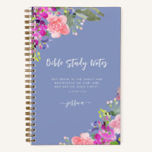 Estudo de Bíblia Floral de Bright Blooms Watercolo