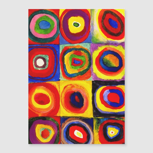 Estudo de cor de Kandinsky Quadrados Círculos Arte (Frente)