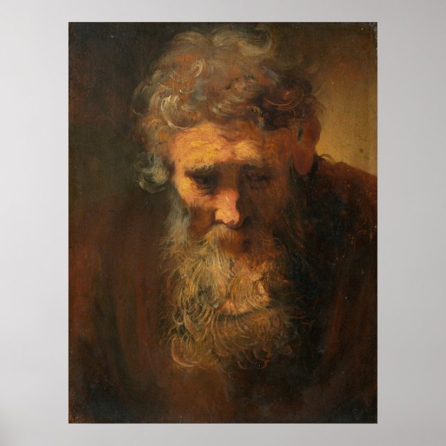 Estudo de um Velho - Poster Rembrandt de Belas Art (Frente)