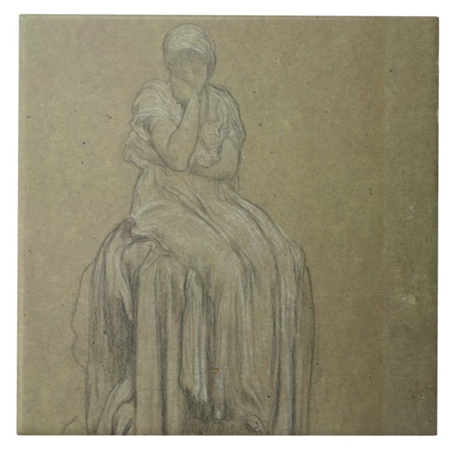 Estudo para a solidão, c.1890 (giz no papel) (Frente)