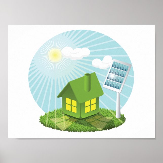 Estufa com Poster de energia solar (Frente)