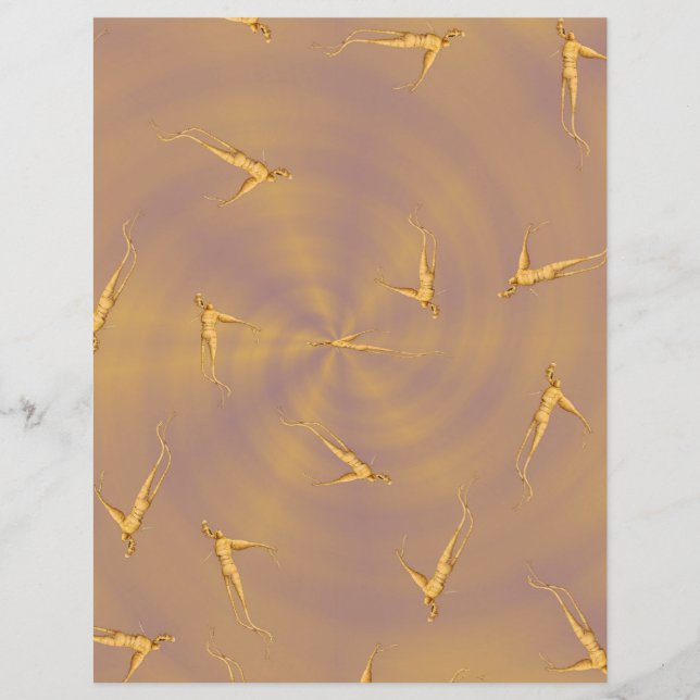 ET Ginseng Man Scrapbook Paper 2-Sided Page (Frente)