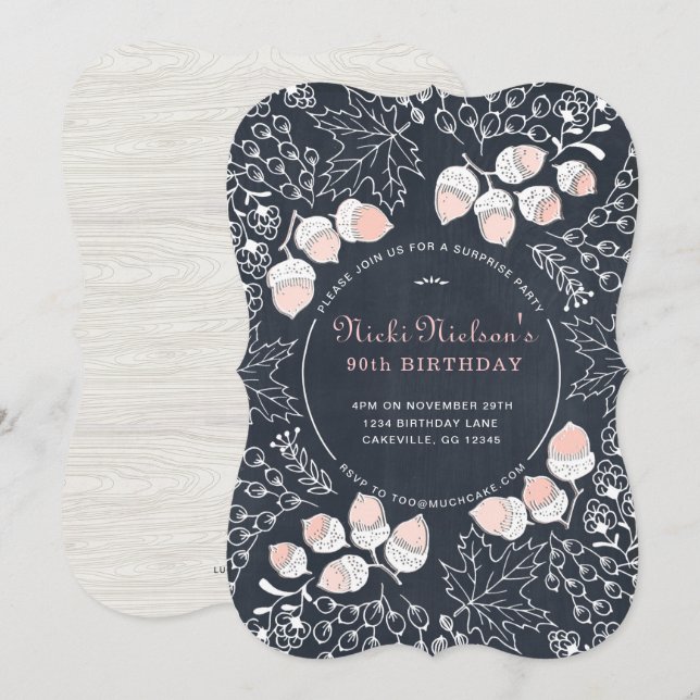 Etapa do Convite de aniversário Adulto de Queda (Frente/Verso)