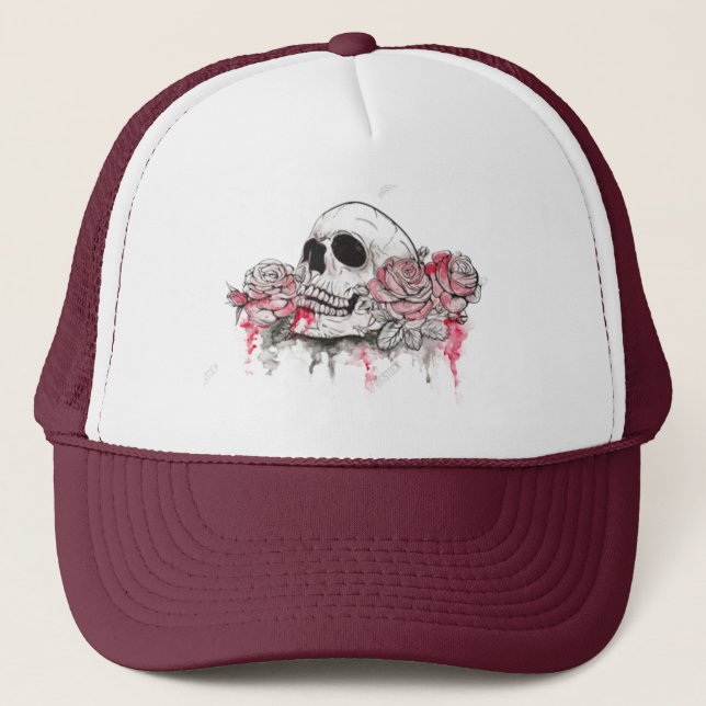 Eternal Edge: Caveira e Rosas Boné (Frente)