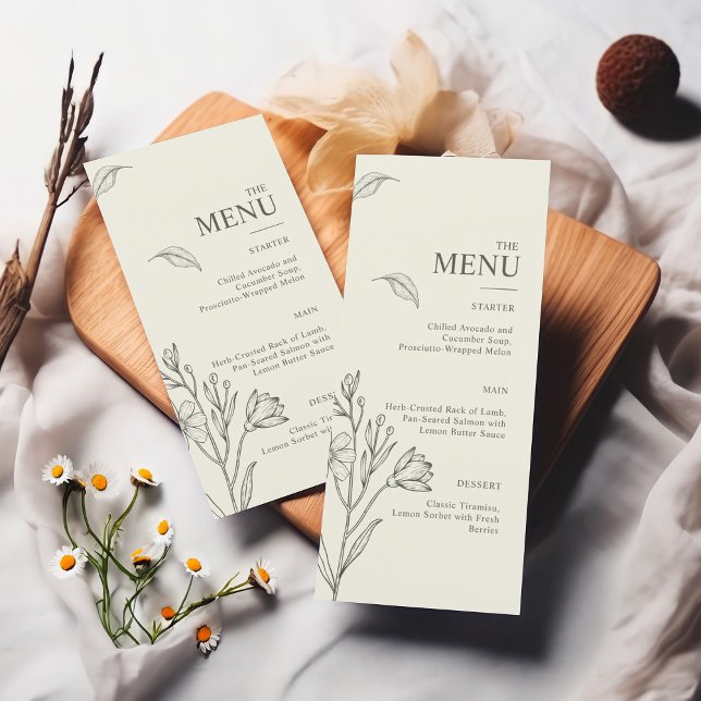 Eterno Daisy Wildflower Wedding Menu (Criador carregado)
