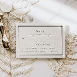 Eterno Ecru RSVP Card com opção de refeição