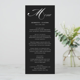 Eterno Elegance Black and White Weding Menu (Menu