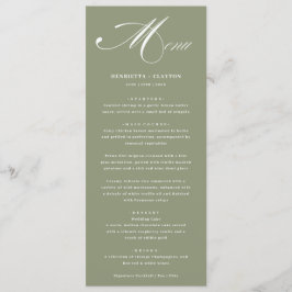 Eterno Elegance Sage Green Wedding Menu