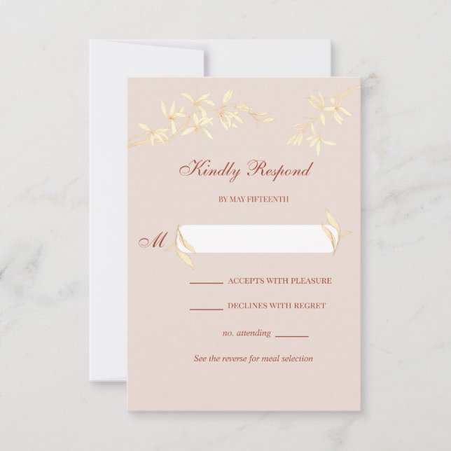 Eterno Floral Rustic Wedding RSVP (Frente)