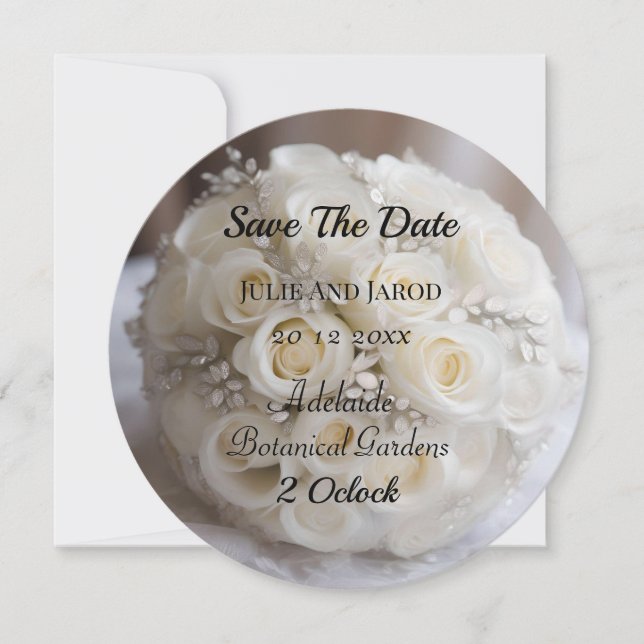 "Eterno Grace: Um Tópico de Rosas Brancos de Casam (Frente)