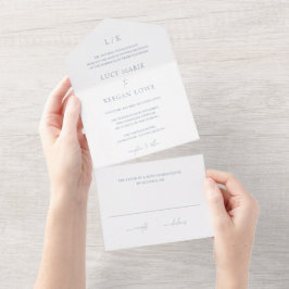 Eterno Monograma Dusty Blue Elegant Casamento