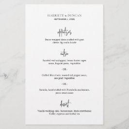 Eterno Preto e Branco Elegante Menu