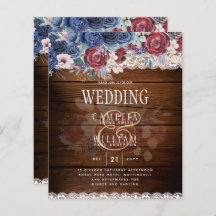 Eterno Rustic Blue Burgundy Floral Lace Casamento