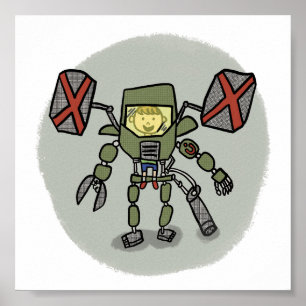 Ethan's Mech Comicbook Style Impressão