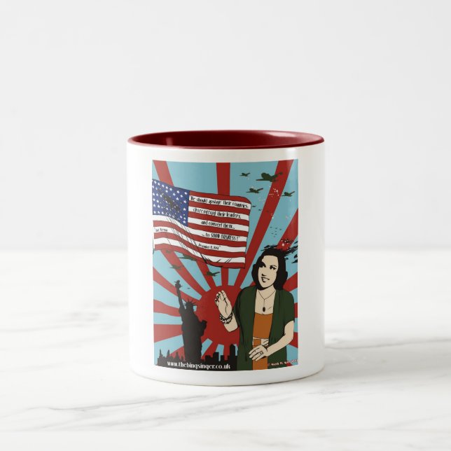 "Ethel Merman a caneca do Pearl Harbor NYC WW2" (Centro)