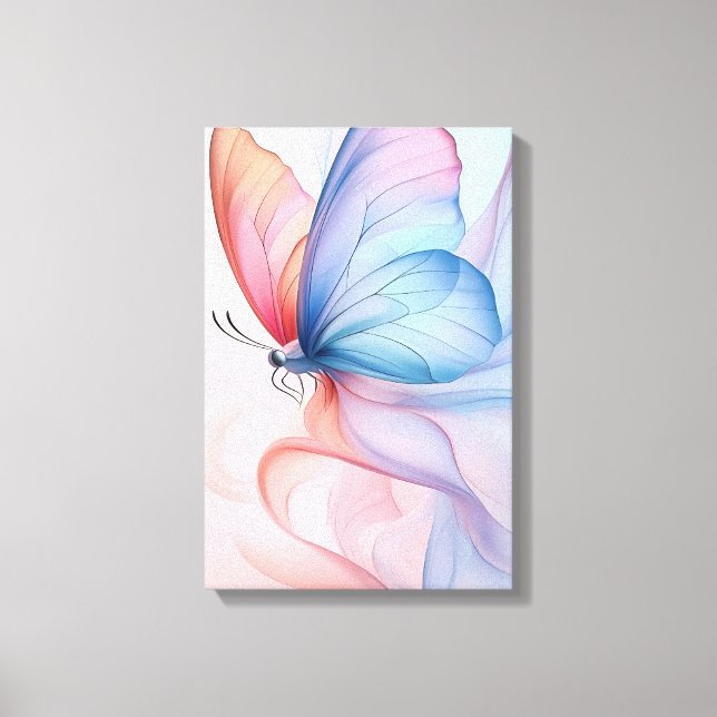 Ethereal Flight: Silk Wings Canvas Print (Frente)