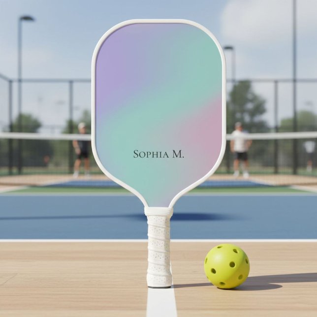 Ethereal Pastel Gradient Personalized Pickleball  (Criador carregado)